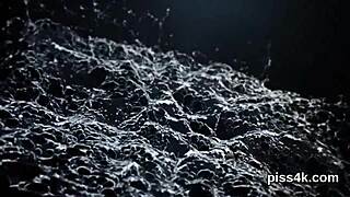 Sensual lesbo nymphos get sprayed with pee and blast wet twats in squirting fun.