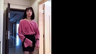 Asian ladyboy subtly flashes and interacts with a woman