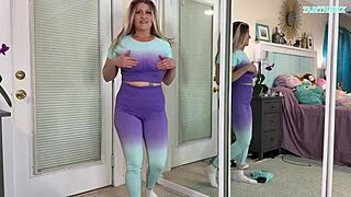 Milf gym clothes try on haul