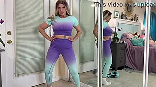 Milf gym clothes try on haul