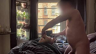 fucking with toys in public with window open, feels amazing knowing people might see