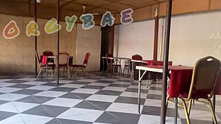 Couple Play Voyeur At Public Bar And Beach