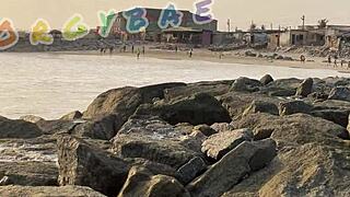 Couple Play Voyeur At Public Bar And Beach