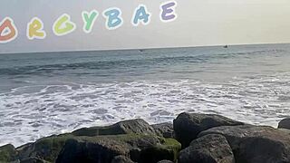 Couple Play Voyeur At Public Bar And Beach