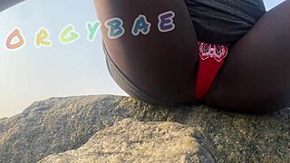 Couple Play Voyeur At Public Bar And Beach