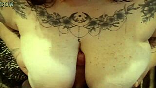 Big Tits Italian Gets A Cumshot With Tattoos And Big Cock