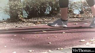 sexy brunette fucks gorgeous blonde while she licks her girlfriend's shaved pussy and tight ass