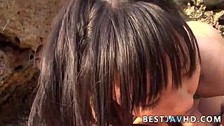 Japanese Amateur Megumi Haruka Delivers Oral Handjob Outdoor