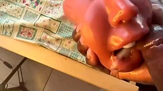 Muscular Bodybuilder Deepthroats Sextoy Cum In Mouth