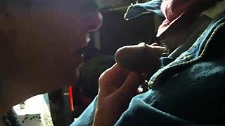 Busty granny intensely sucks small 18+ cock and craves a taste of cum in homemade casting.