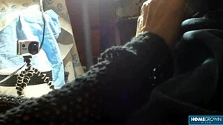 Busty granny intensely sucks small 18+ cock and craves a taste of cum in homemade casting.