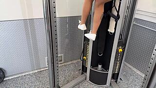 Sweaty Squats Lead to Deep Thrusts and Cum in Mouth During Personal Training Session