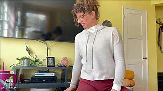 Stepmom caught watching porn and hating the fucking