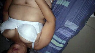 i found my friend's chubby milf mom in her room flashing her big tits and wet pussy for a blowjob