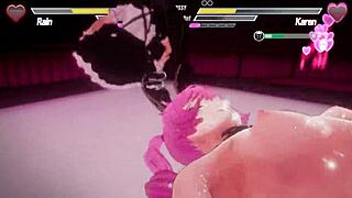 Lesbians feel intense passion in anal battle