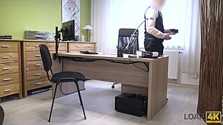 Rich european woman fingering herself in office hidden cam casting