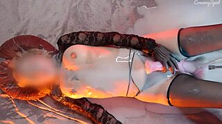 She moans, 'Am I covered in enough cum yet?' as she cums.