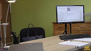 Rich european woman fingering herself in office hidden cam casting