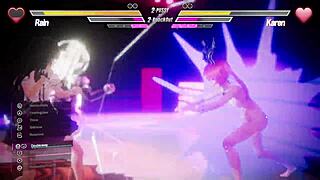 Lesbians feel intense passion in anal battle