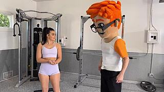 Sweaty Squats Lead to Deep Thrusts and Cum in Mouth During Personal Training Session