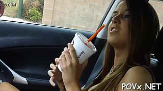 Amazing honey demonstrates impressive sex skills with wet pussy.