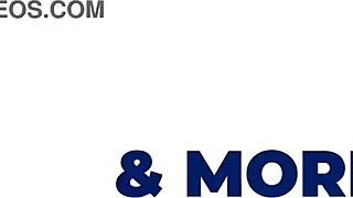 Hot British teen in uniform eagerly sucks and swallows huge cum!