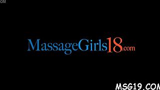 skillful hottie enjoys oiled massage and cock sucking