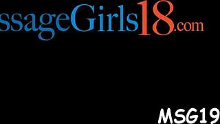 skillful hottie enjoys oiled massage and cock sucking