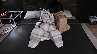 Breeding a roblox demon slut hard in doggystyle, assfucking, blowjob, and cowgirl with monster cock