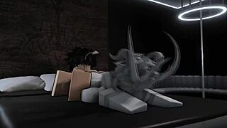 Breeding a roblox demon slut hard in doggystyle, assfucking, blowjob, and cowgirl with monster cock