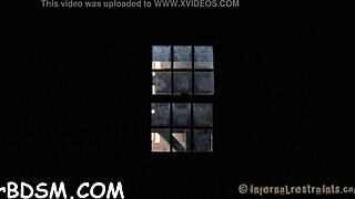 Captivating brunette vibrates her wet pussy slave-style