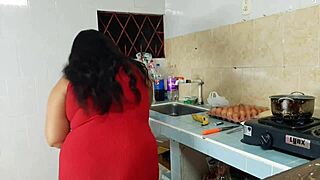 Pretty Ebony With Big Ass In Kitchen Encounter