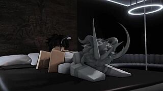 Breeding a roblox demon slut hard in doggystyle, assfucking, blowjob, and cowgirl with monster cock