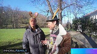 Katy and Mia Stuff Cunts in Taboo Easter Bunny Egg Hunt