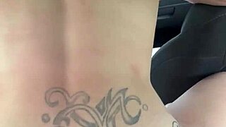 Busty Hooker Rides Bareback in Car Reverse Cowgirl