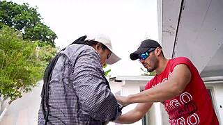 my boss helps me out of the pool and convinces me to fuck him