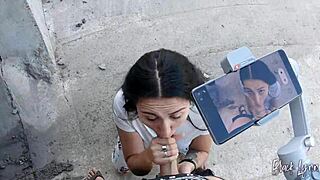 Teen Neighbor Swallows Big Cock In Public Blowjob Video