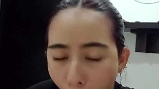 Stepsister receives oral sex from hot guy until cum in mouth