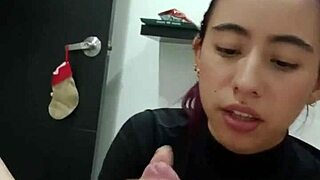 Stepsister receives oral sex from hot guy until cum in mouth