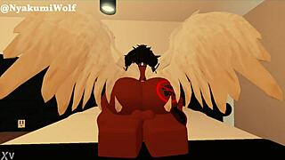 Emptying balls into beautiful ebony futanari