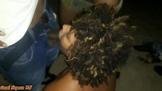 african slut gets orgasms from strangers on beach