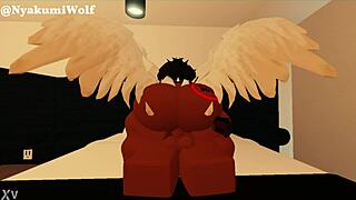 Emptying balls into beautiful ebony futanari