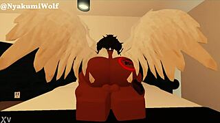 Emptying balls into beautiful ebony futanari