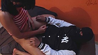 Teaching Stepsister Intense Fucking with Creampie on Bed