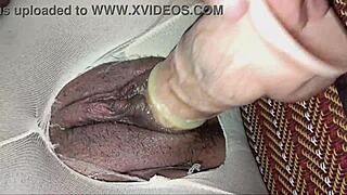 Pretty Pornstar Achieves Orgasm Through Torn Pantyhose With Creampie In Tight Shaved Pussy