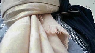 Italian Woman Flashes Tits In Public Garden Then Pees In Tight Pants