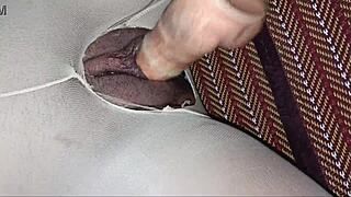 Pretty Pornstar Achieves Orgasm Through Torn Pantyhose With Creampie In Tight Shaved Pussy