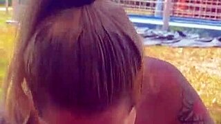 In the park, she always swallows my cum.