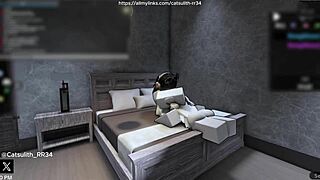 Quietly Fucking A Fan On The Bed!