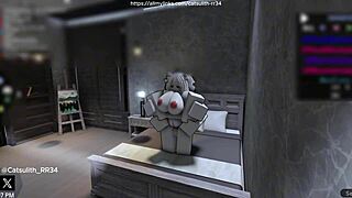 Quietly Fucking A Fan On The Bed!